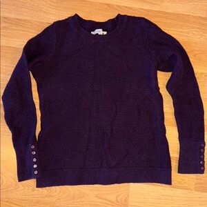 LOFT cotton sweater size small burgundy dark purple